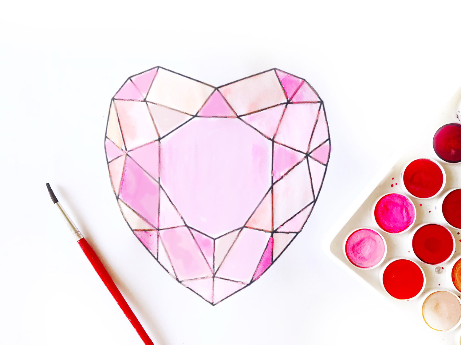 Kids Valentine's Day Gem Heart Printable + Project Plan — ART CAMP