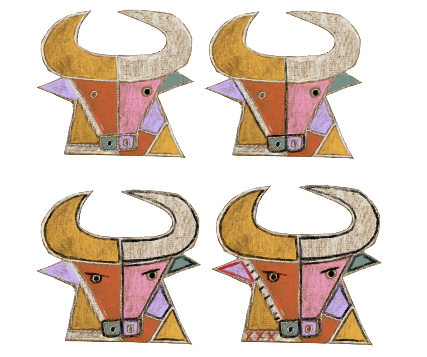 Picasso Art Project for kids: Abstract bulls — ART CAMP
