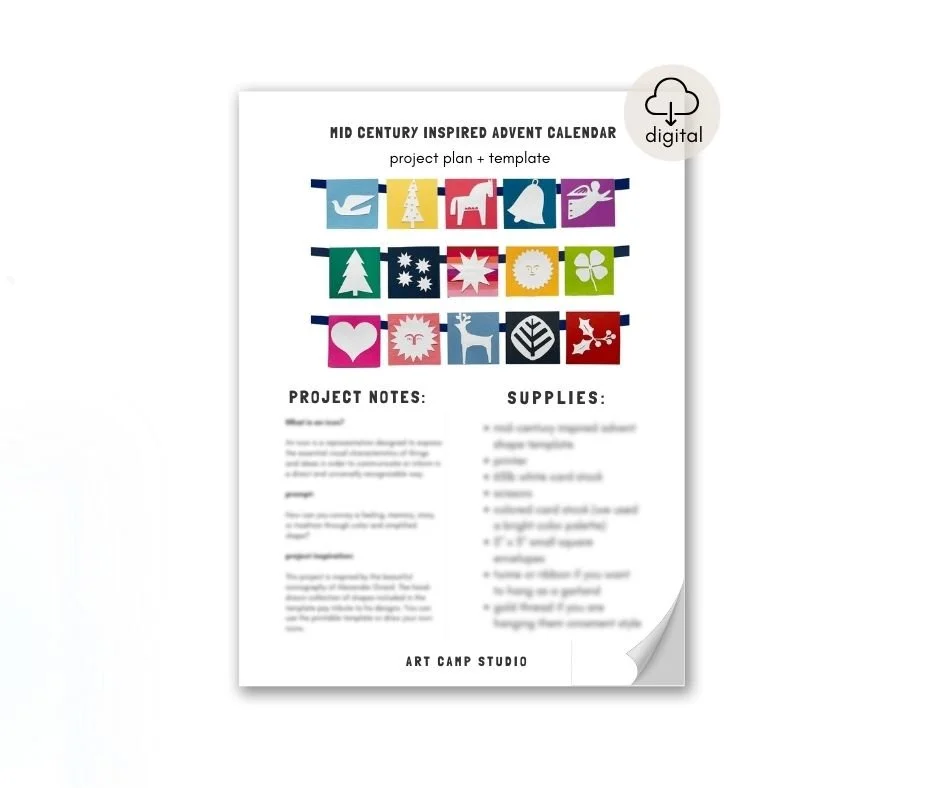 Mid-Century Advent Calendar - Project PDF + Templates — ART CAMP