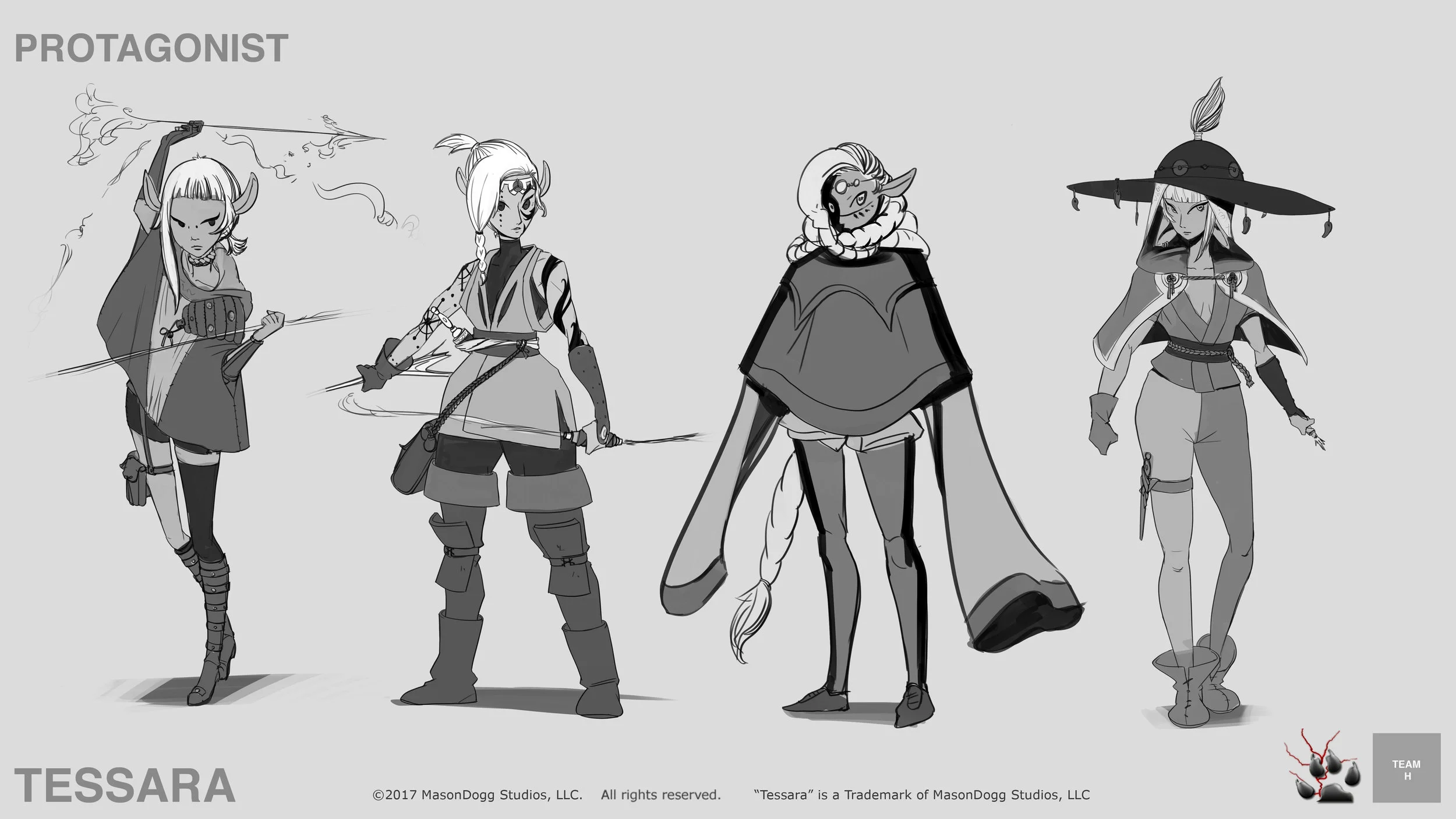 Early protagonist designs