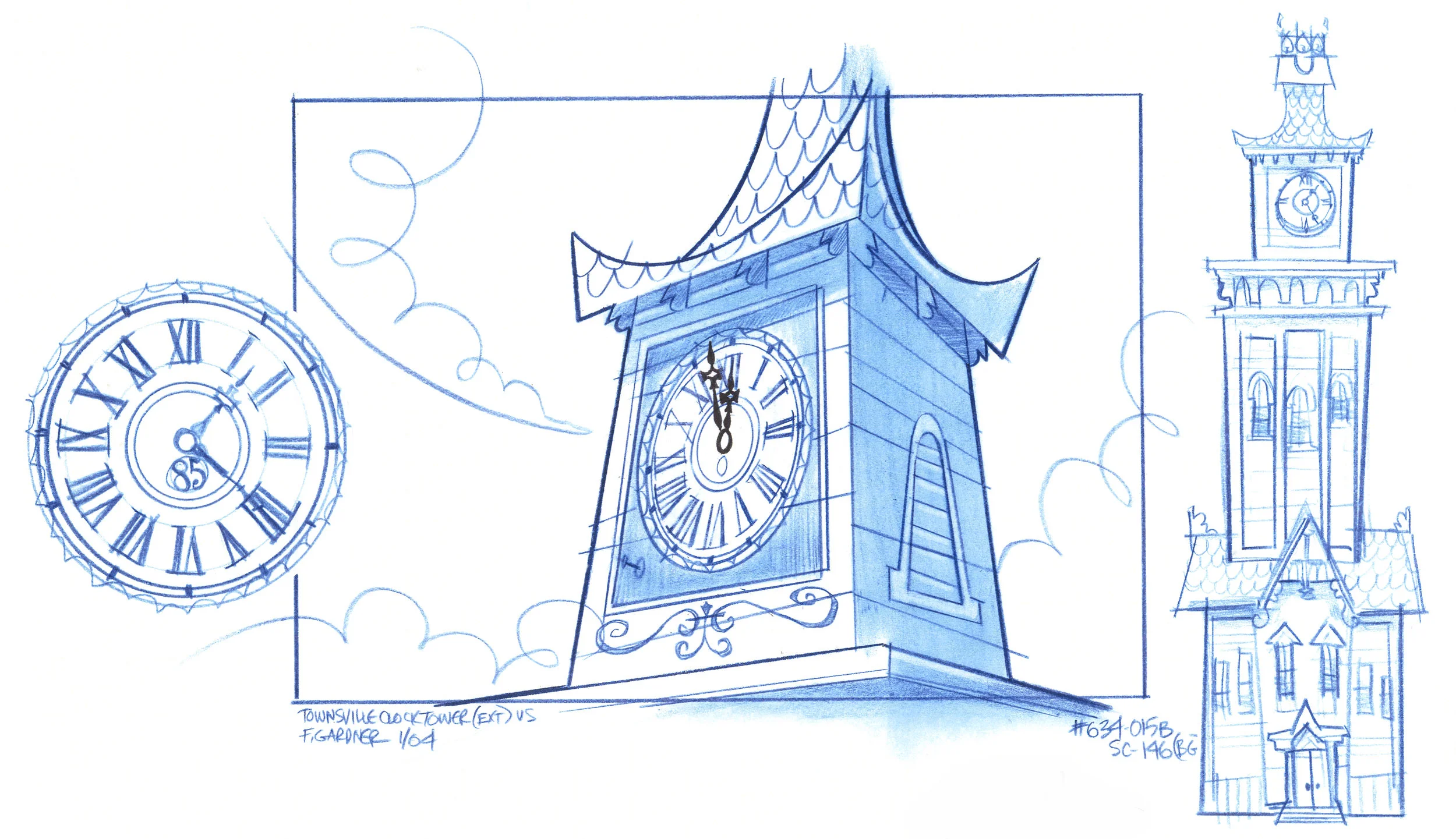 The Powerpuff Girls Background Design Indigo Blue Pencil