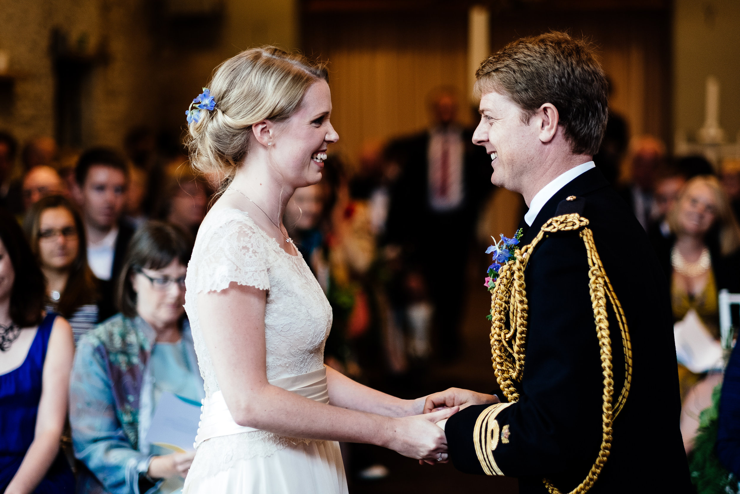 A groom saying his vows at Merriscourt Wedding Venue, Oxfordshire