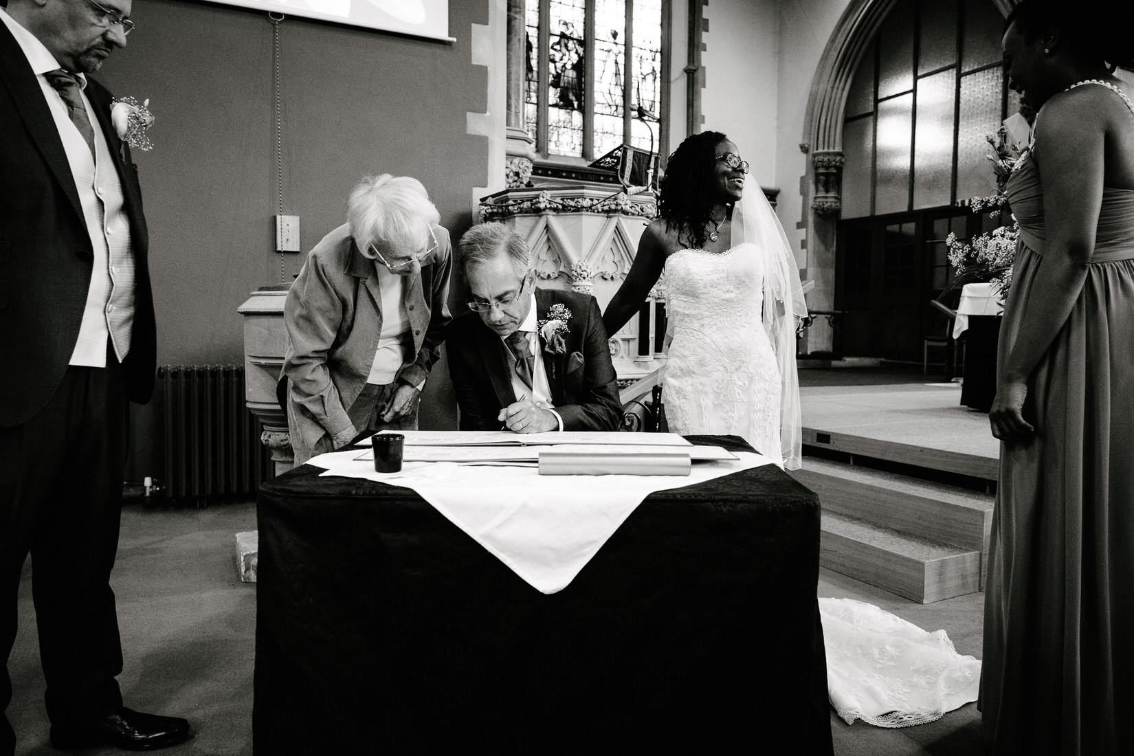 The Wedding of Thandie and Neil at Trinity Church, Abingdon, and Lains Barn