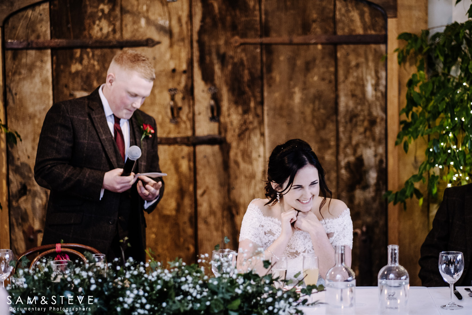 Cripps Barn Wedding Photography of Hayley and Thomas's wedding by Sam and Steve Photography