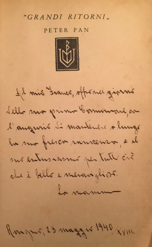 Il libro di Franco, "Peter Pan"