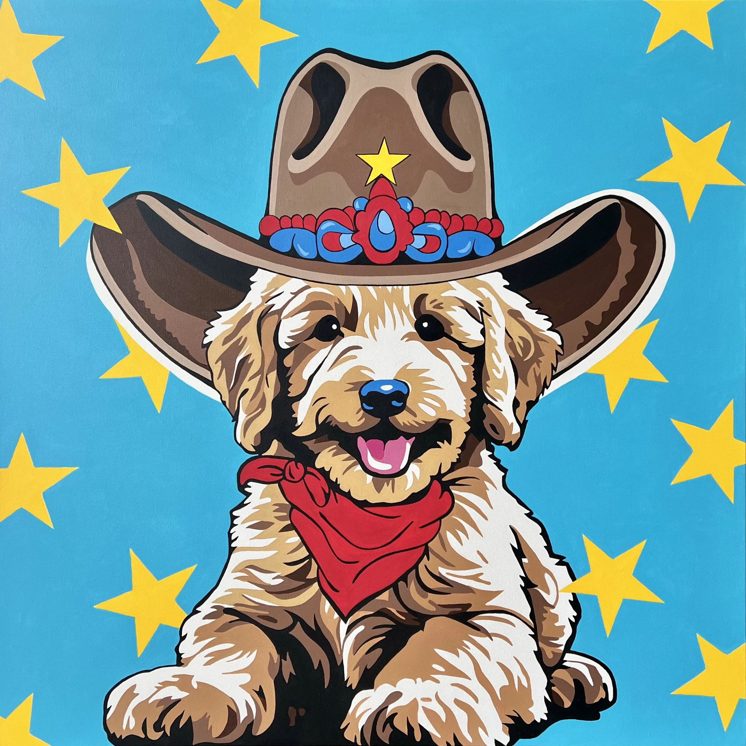 Howdy Pawdner

 

 36 x 36 x 1.5" | acrylic on canvas 