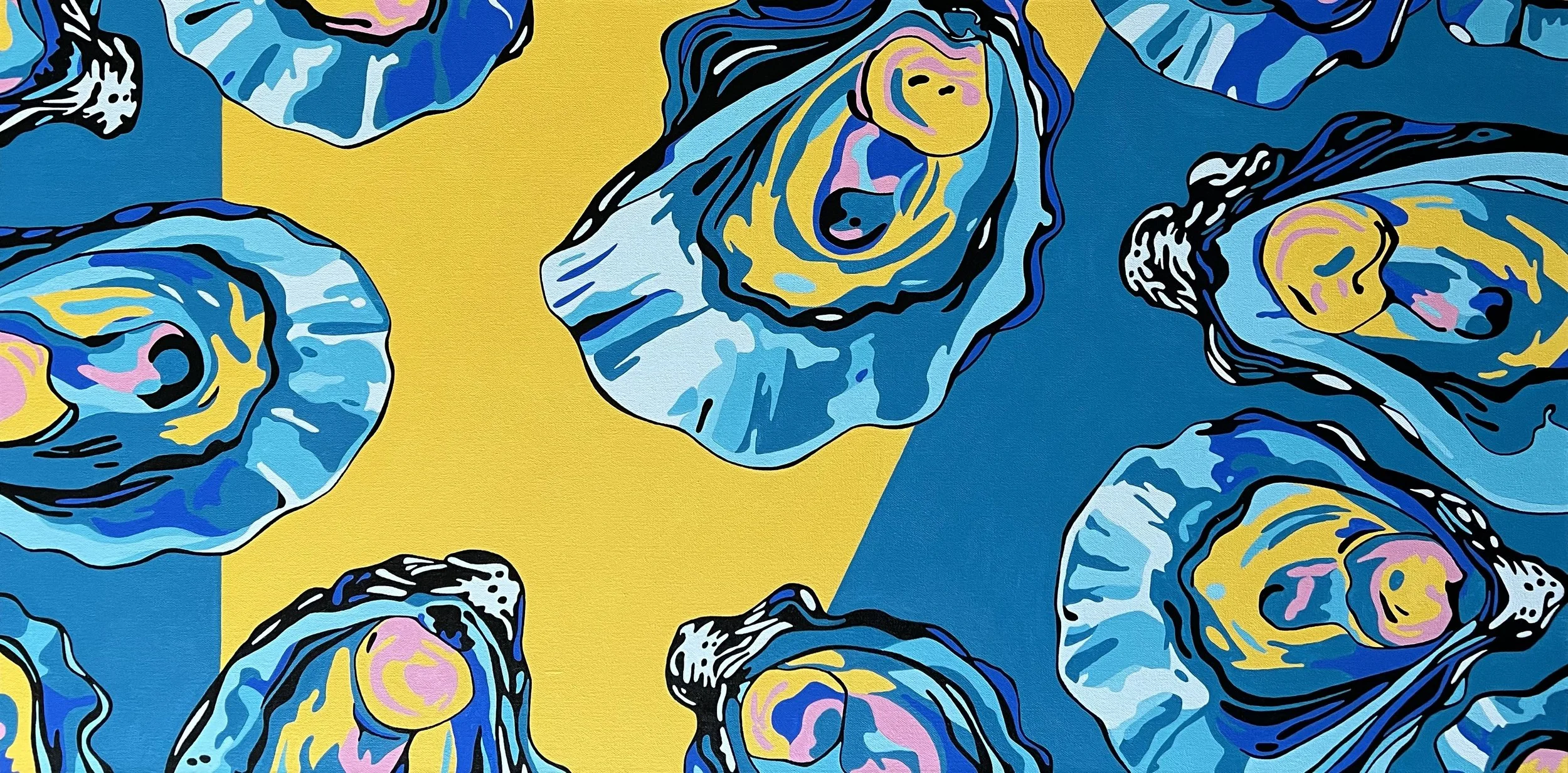 Deep Sea Disco

 

 24 x 48 x 1.5" | oil over acrylic on canvas 