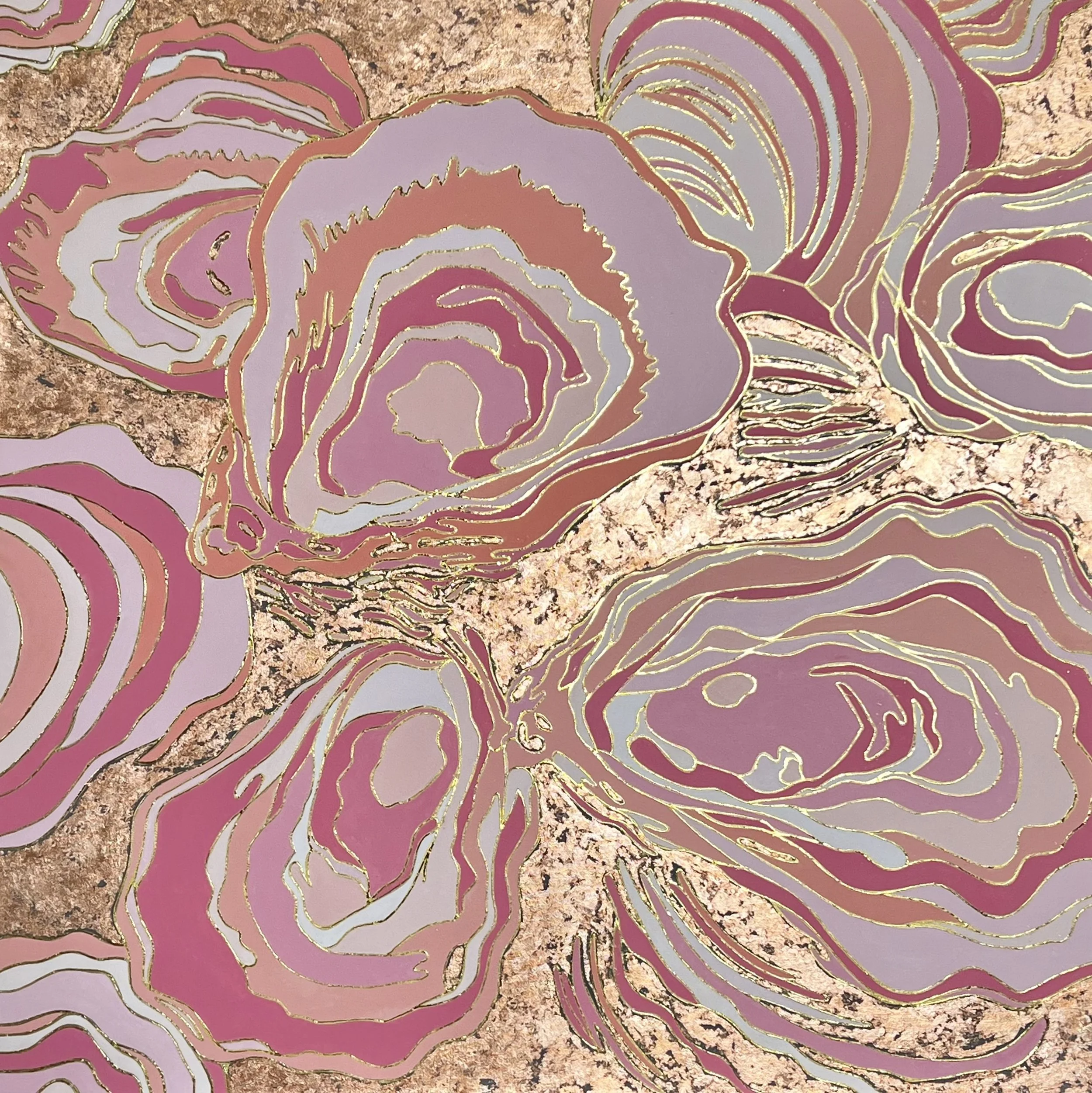 Pink Oysters

 

 36 x 36 x .5" | mixed media on canvas 