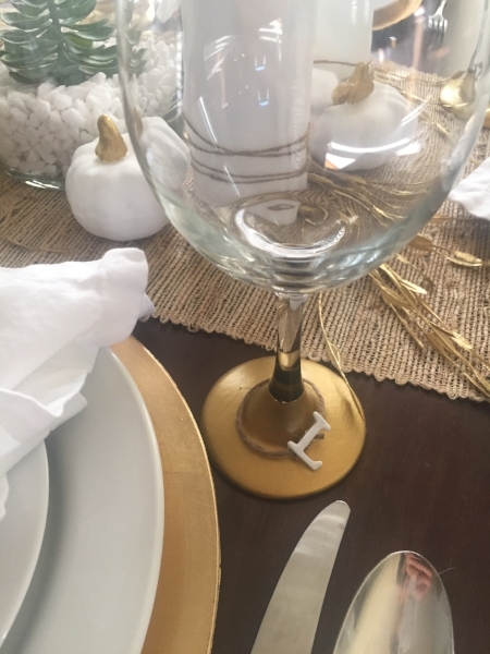 Wine glasses Dollar Tree // Twine Michaels // Letters Hobby Lobby