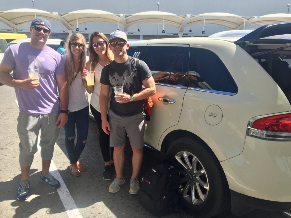 Limo ride to our resort. Also, drinking the best margarita ever! Get the fresh squeezed marg at the bar just outside the Cancun airport!
