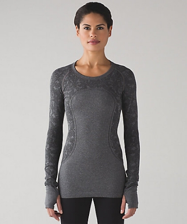 Swiftly Tech Long sleeve in "coral" and "heathered black" here
