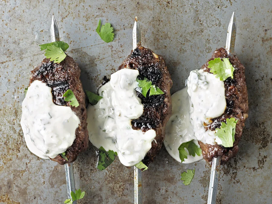 Lamb kofta with lemon-tahini sauce
