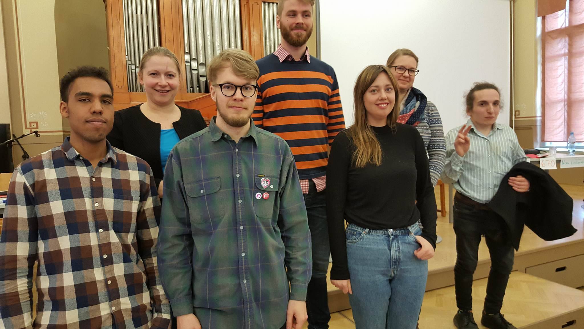 Panelisterna vid kommunalvalsdebatten i Norsen. Tack till Petter Wallenius för fotot.
