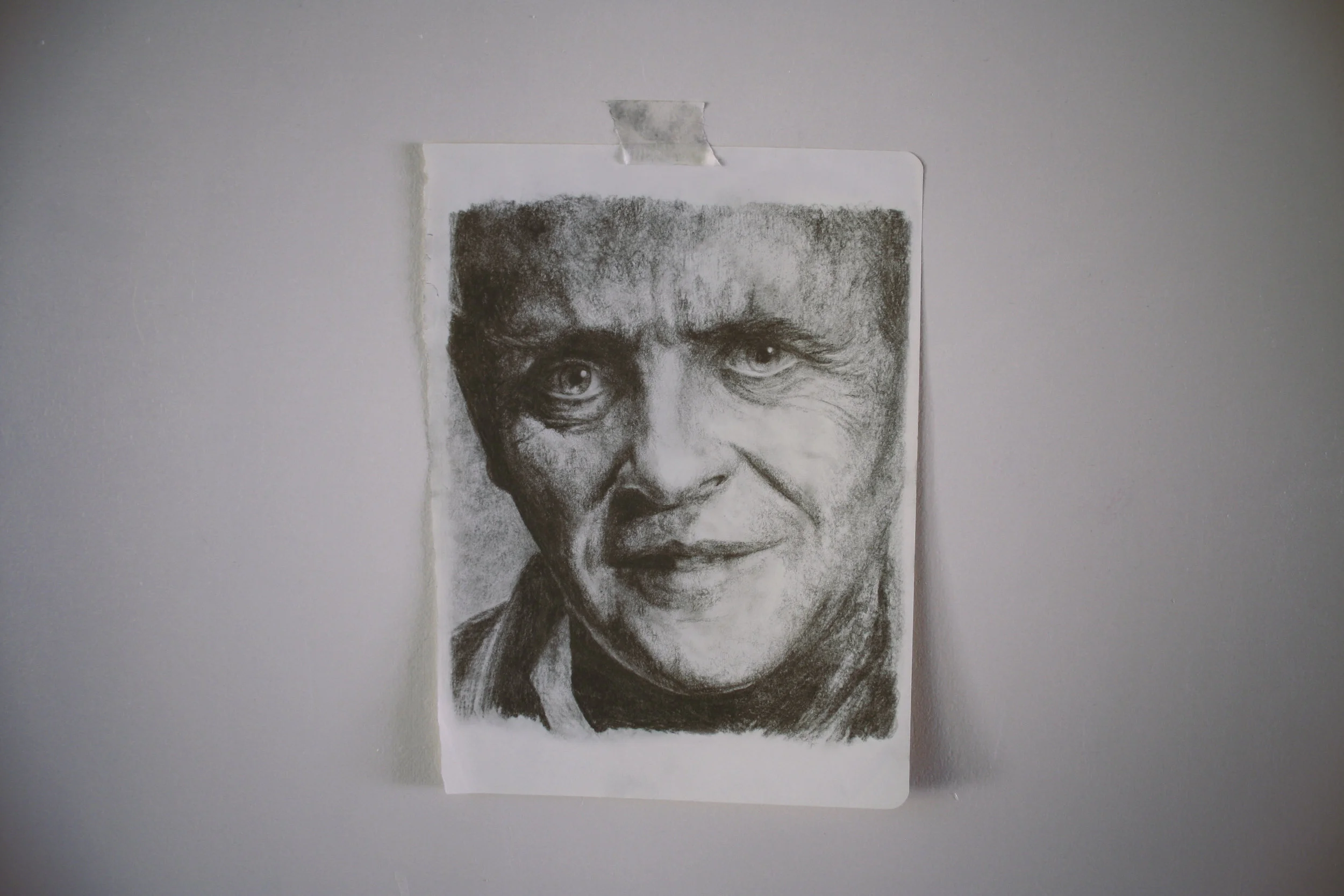 HANNIBAL LECTOR Silence Of The Lambs ~ Charcoal on white paper ~