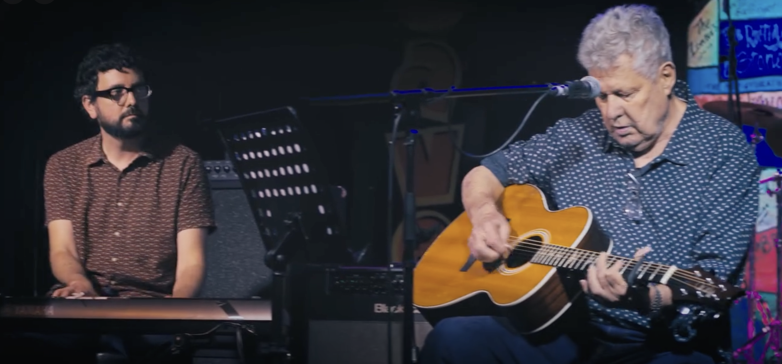 Nick Frater and Nick Garrie on stage at The Cavern 2024