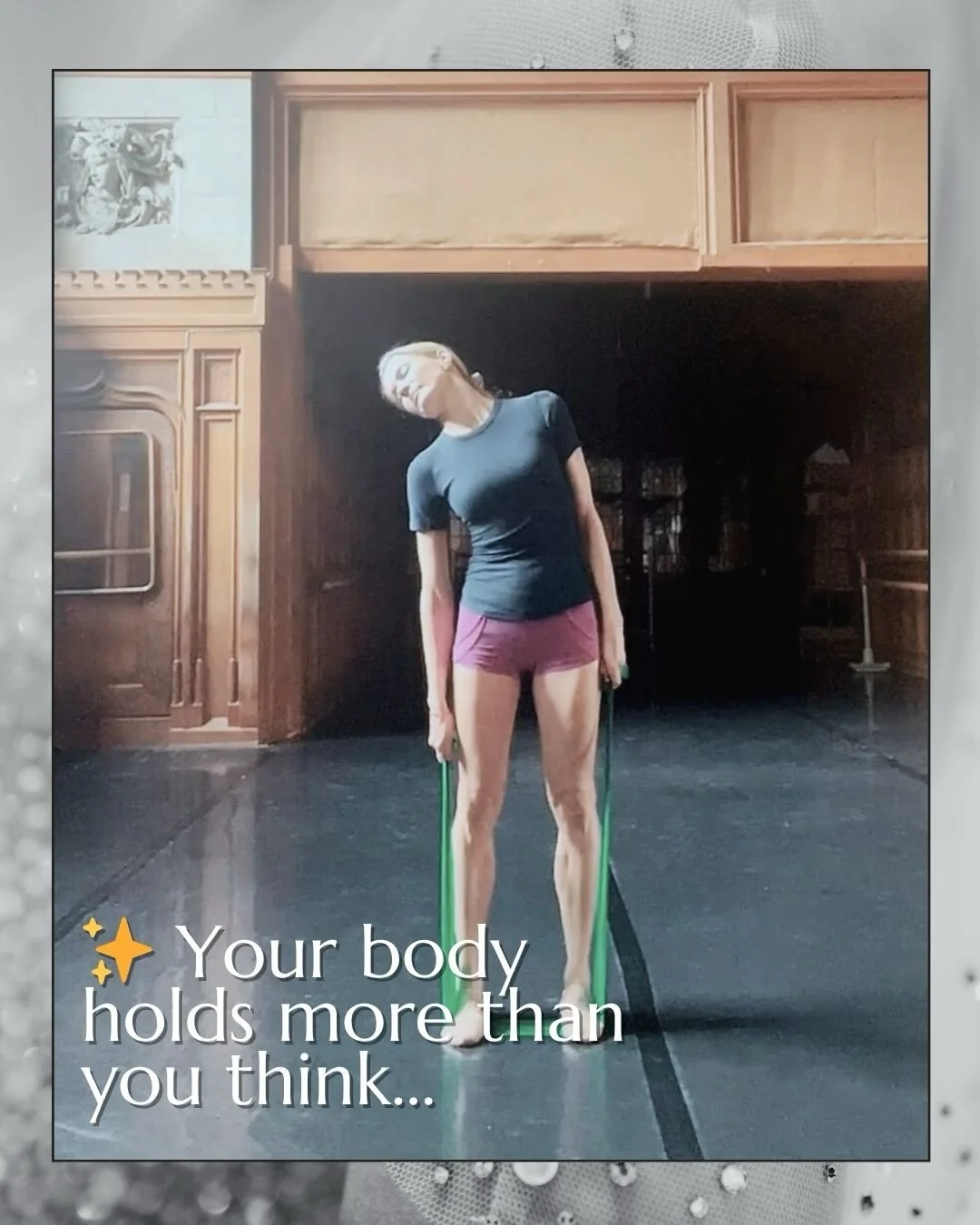 Your body remembers everything.

Through intelligent, ballet-inspired movement, we help you release tension, restore posture, and reconnect with your natural strength and grace.

This is where physical training becomes transformation.

💌 DM us &ldqu