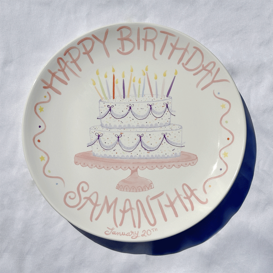 Multi Color Birthday Plate