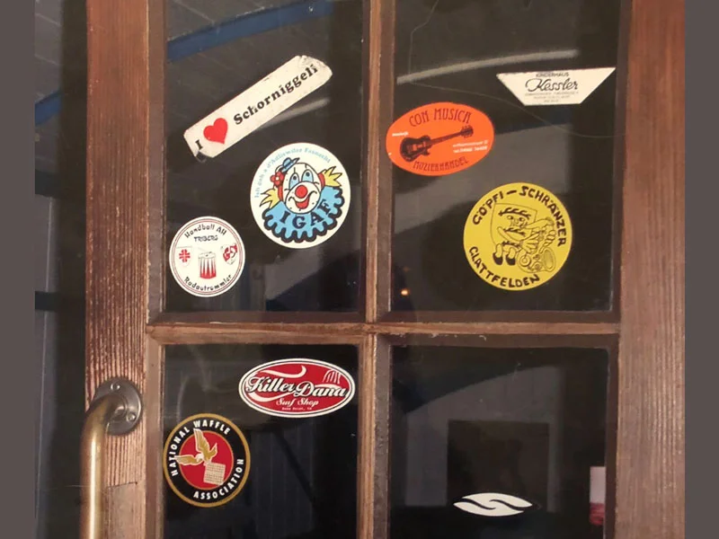 The NWA found itself in good company surrounded by stickers on the door of a barge in the Swiss Transport Museum located in Lucerne.It’s a big place!