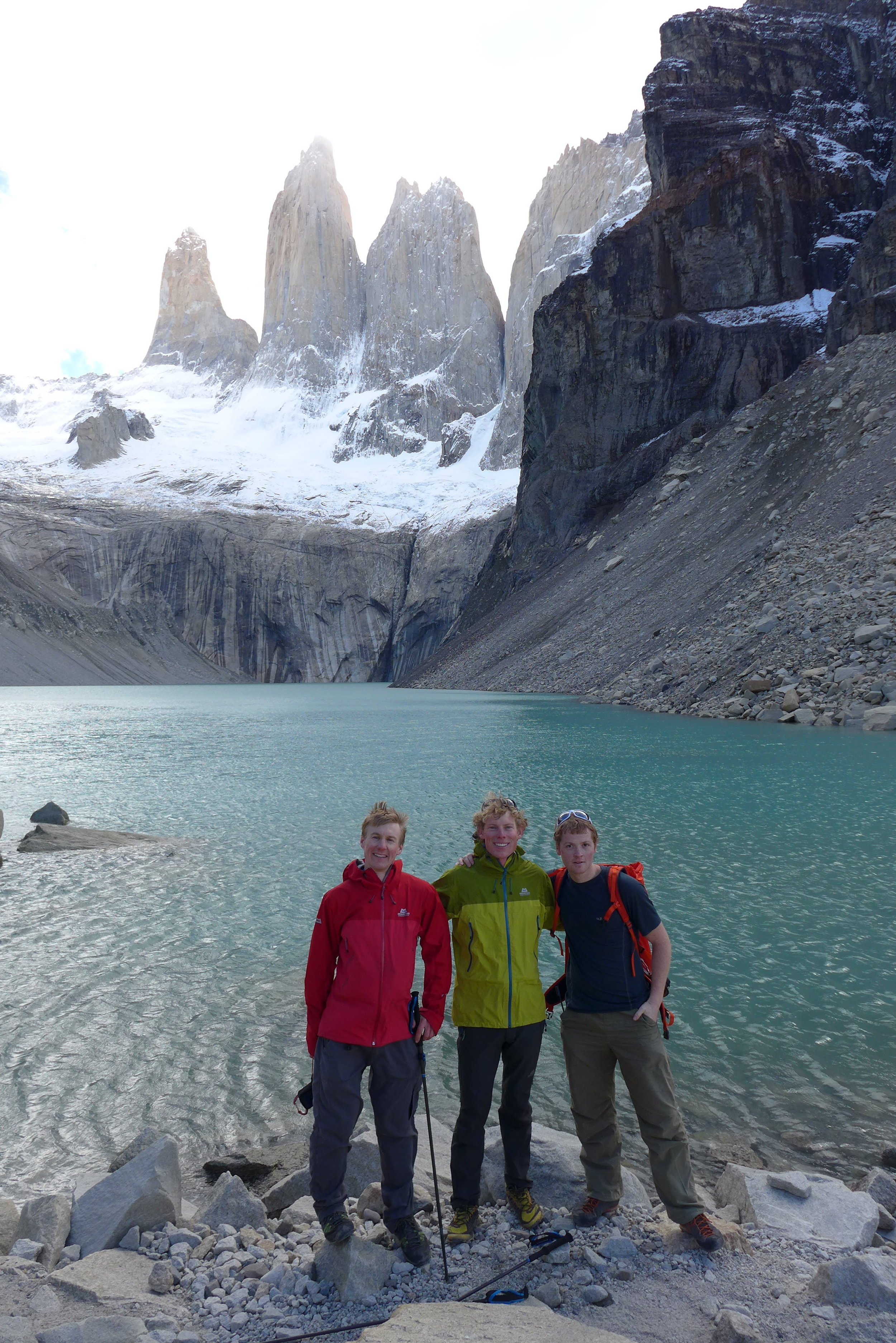 Tony, me and Calum beneath the three Torres del Paine. Photo: Calum Muskett