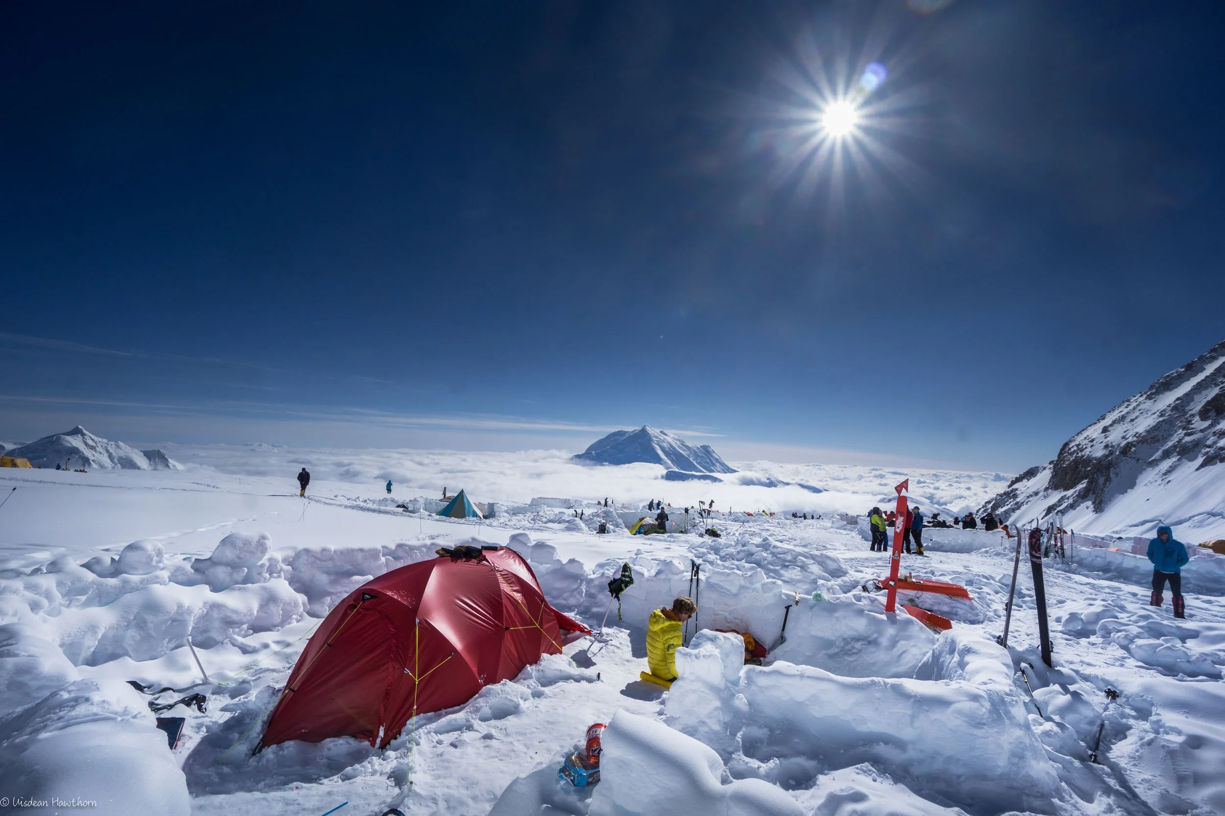 life at 14, 000 ft camp on denali. photo: uisdean hawthorn