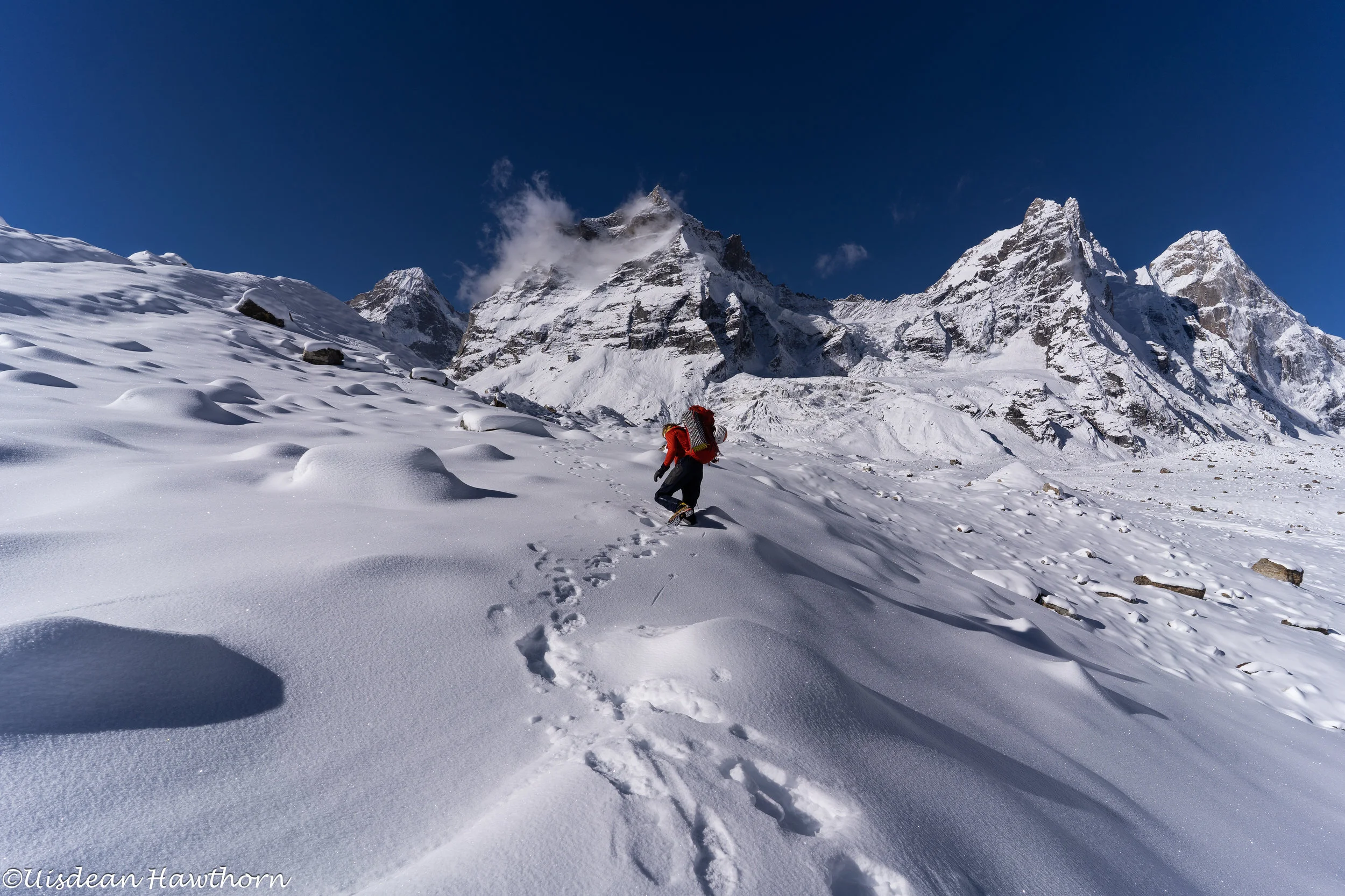 approaching Chiring from Hagshu base camp. Jammu and Kashmir, India. photo: Uisdean Hawthorn