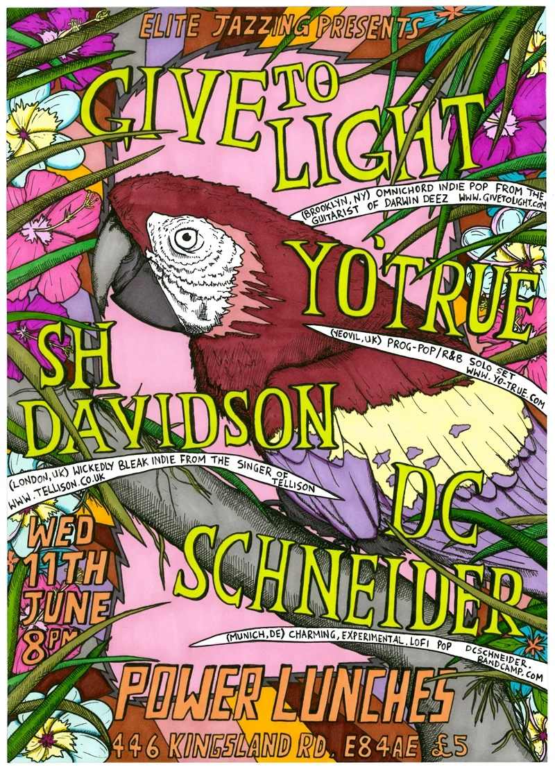 London, Power Lunches gig poster