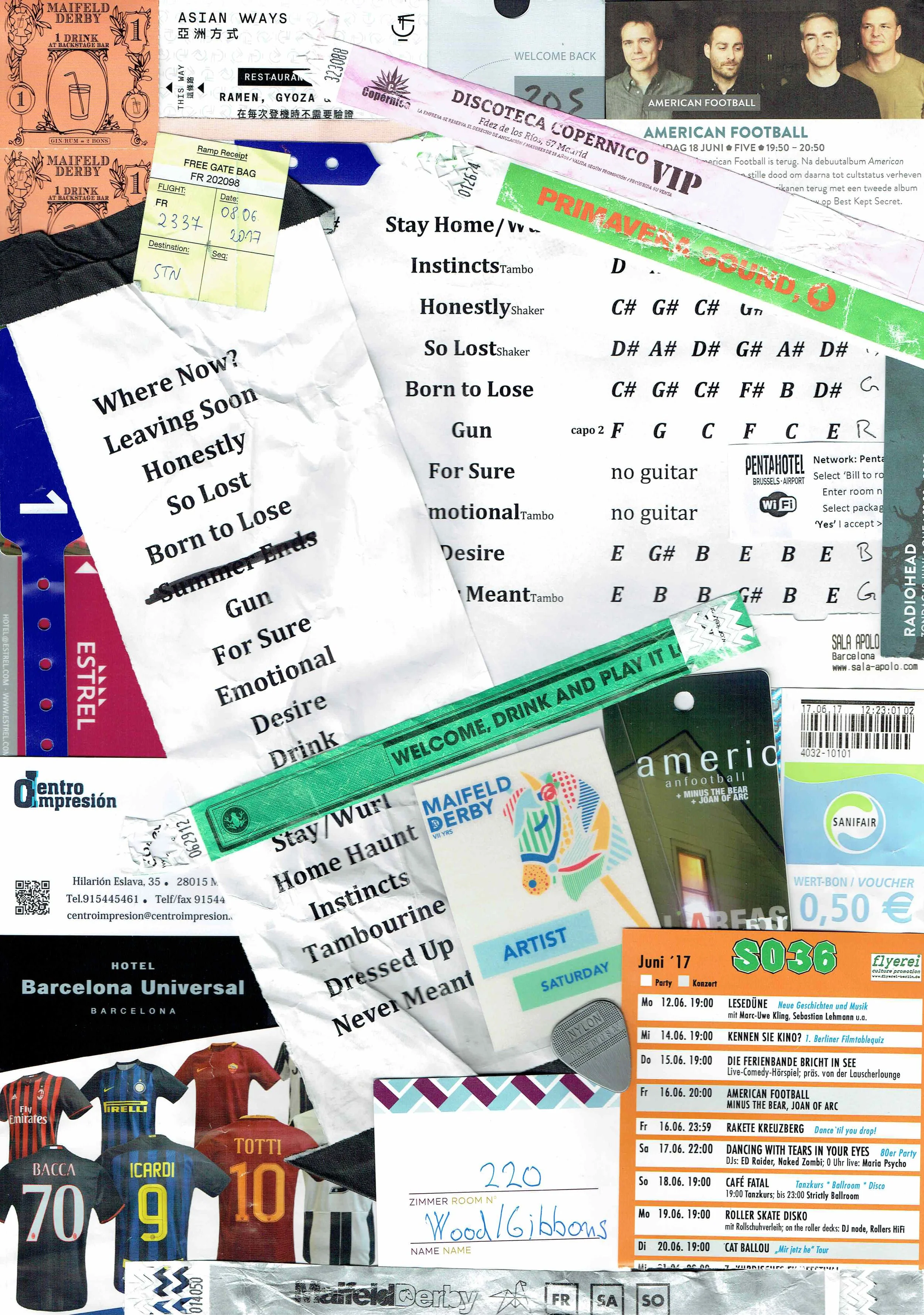 American Football tour collage