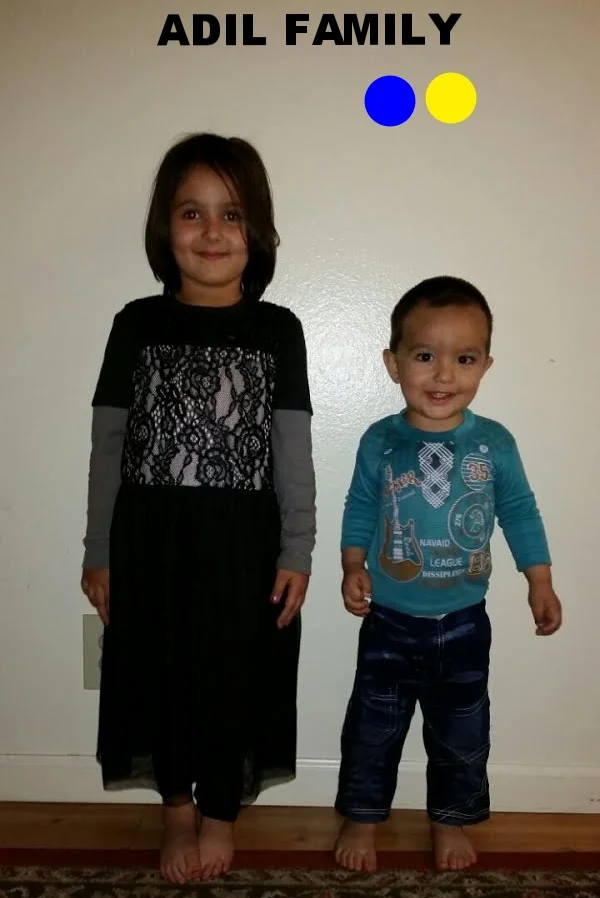 The Adil Family left Afghanistan for the US on July 7th 2016 and settled in CA. Dad is a civil Engineer, Mom attends English classes and their 3 years old son goes to daycare and their 6 year old daughter goes to school. Both kids are eager to learn swimming and the daughter is artistically talented and interested in painting. Their new baby will born mid June! Their items needed are listed. A double stroller is their first priority.