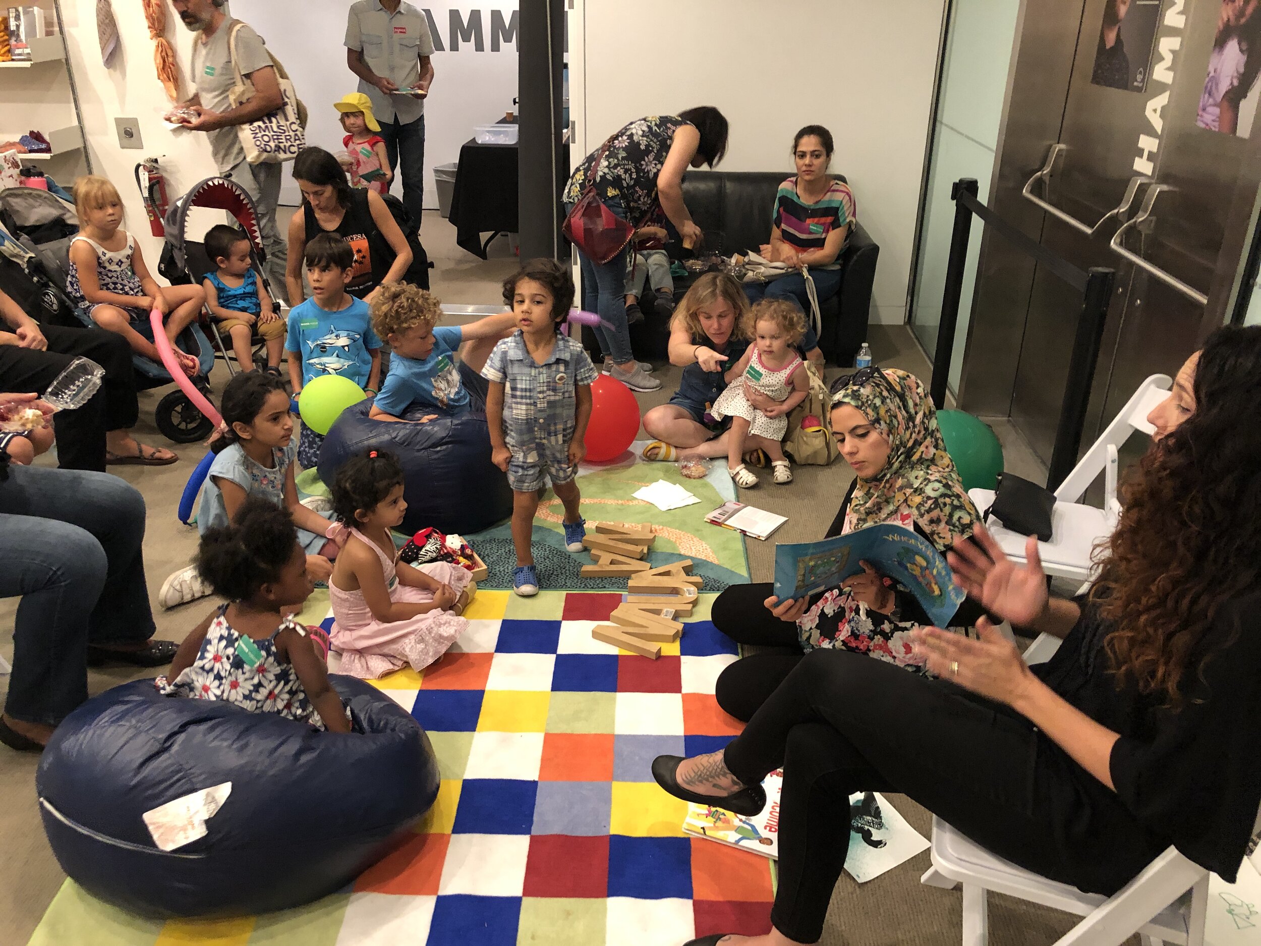  In September, 2019, we hosted 50 families at Hammer Museum Family Day for a Welcome, Neighbor themed story hour and exploration of welcoming kids who are new in our school or playground. 