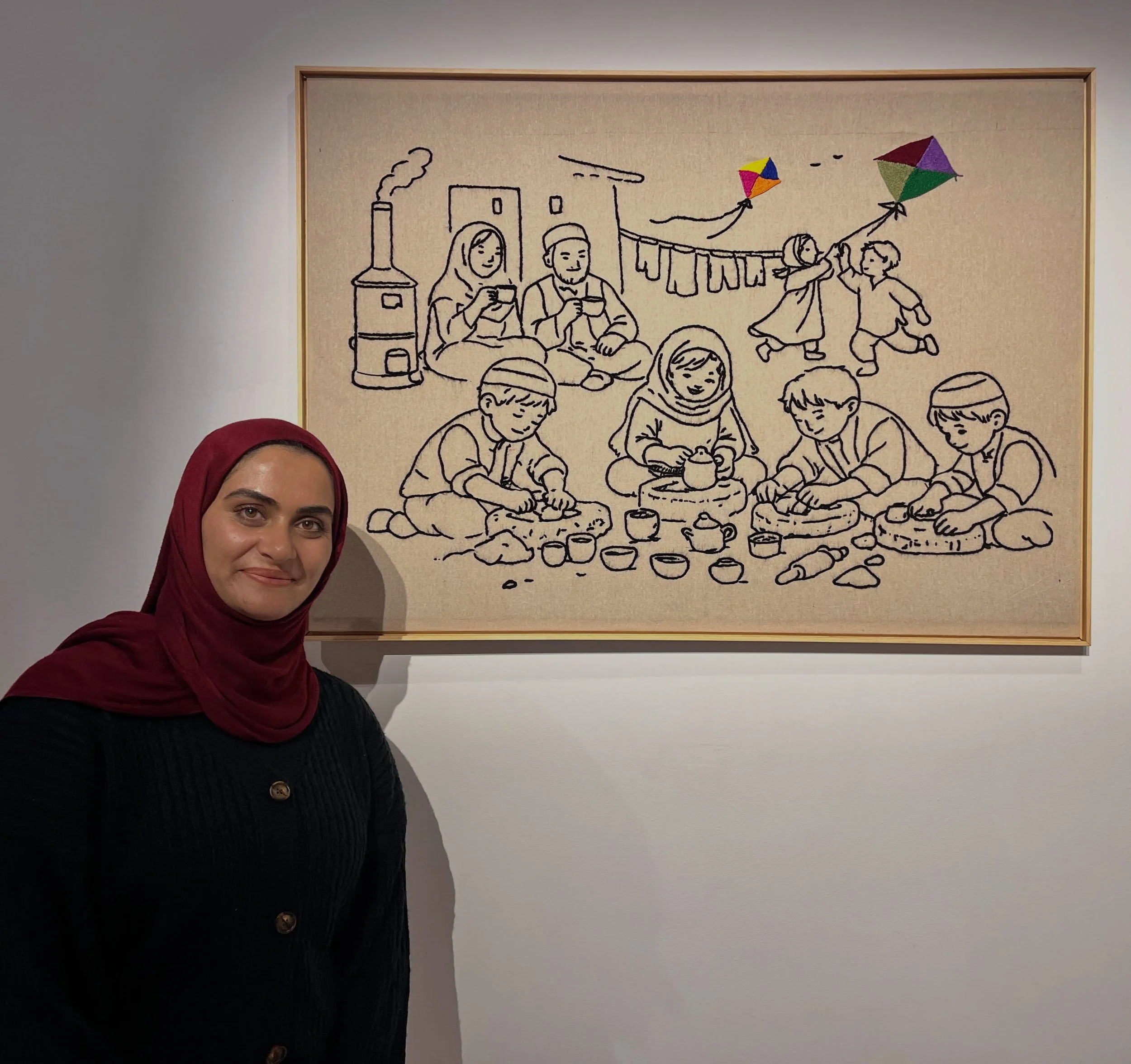 Zarlasht, a talented multi-media artist, mother and baker. Pictured here with her hand-embroidered piece titled &ldquo;Memories&rdquo; shown in the @neococo_collective show at @oxyarts last week. 

Zarlasht&rsquo;s heart and devotion to her children 