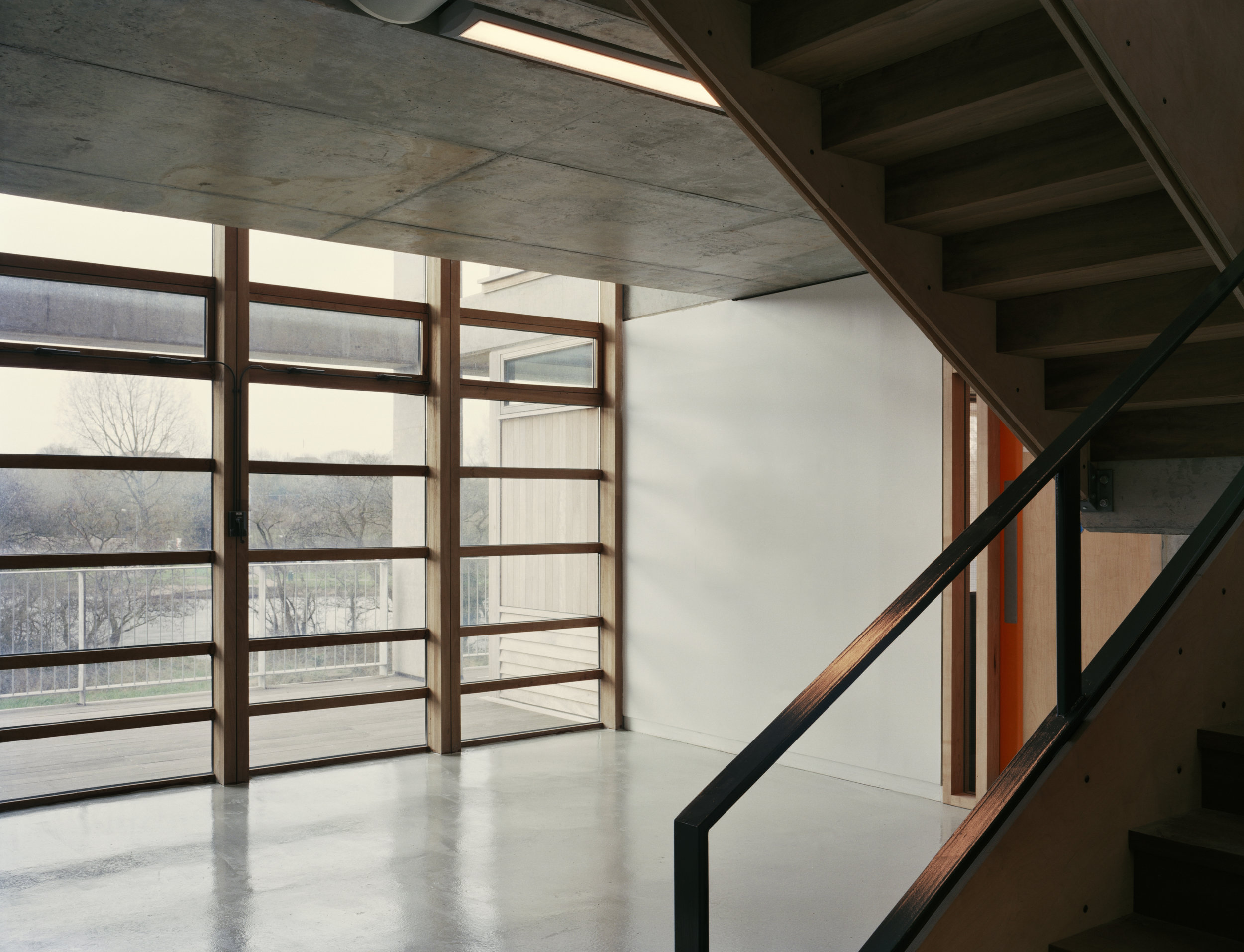 Fig. 10 Atria at stair, view to south looking over the River Lee