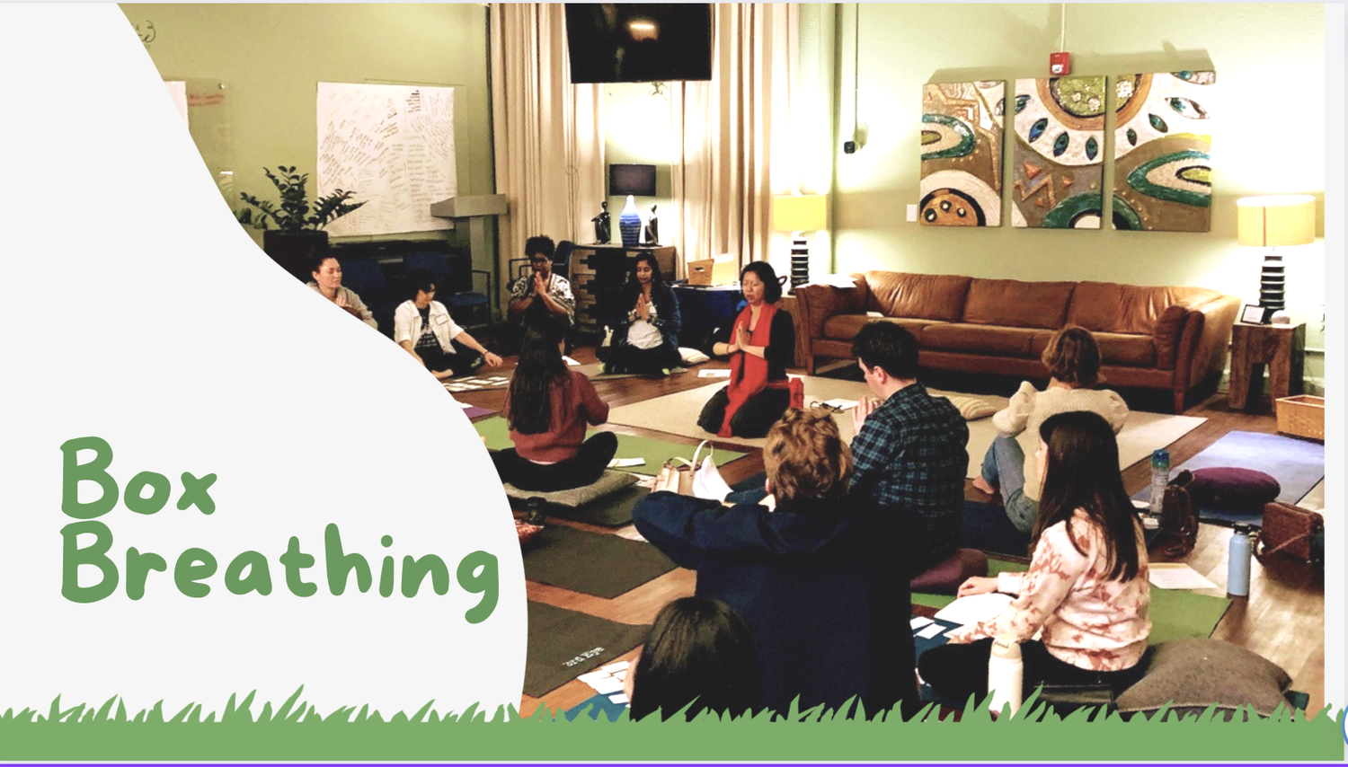 Dr Lynn Chang leading a workshop on box breathing