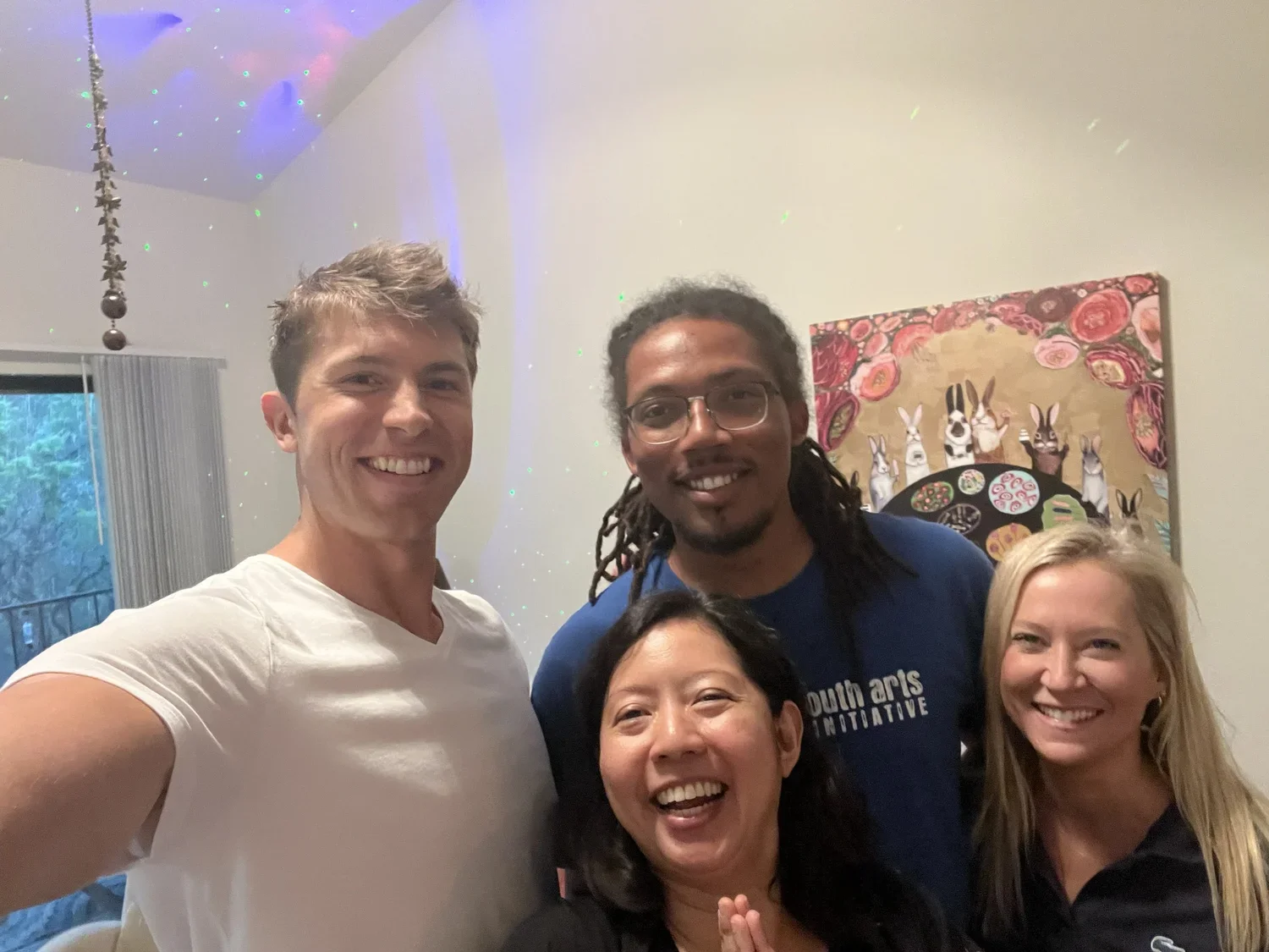 Dr Lynn Chang with Career Zen students smiling 