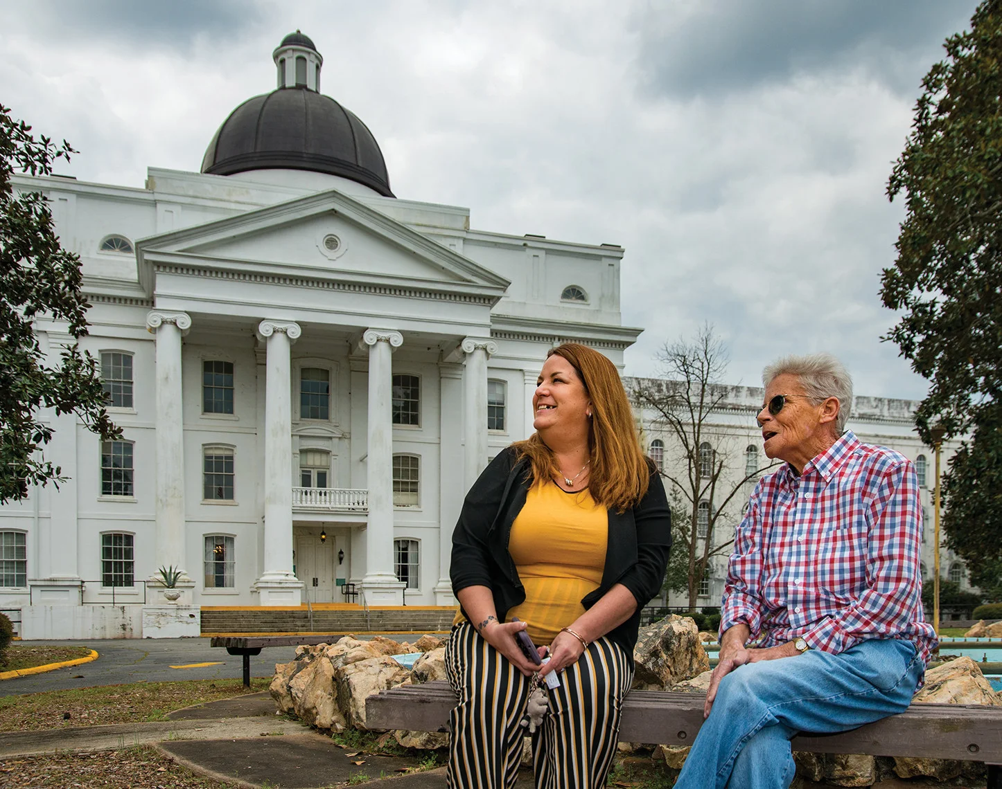 Change: On the campus of the old Central State Hospital, in Milledgeville, Georgia, peer mentor Cathy Wrighton (right) and program director Gena Garner have seen the state’s approach to mental health care change dramatically in recent years.