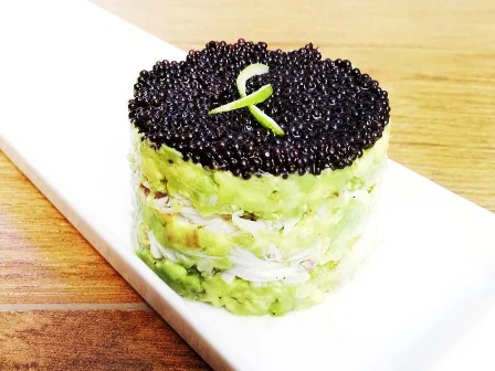 Crab, Avocado & Cavier stack