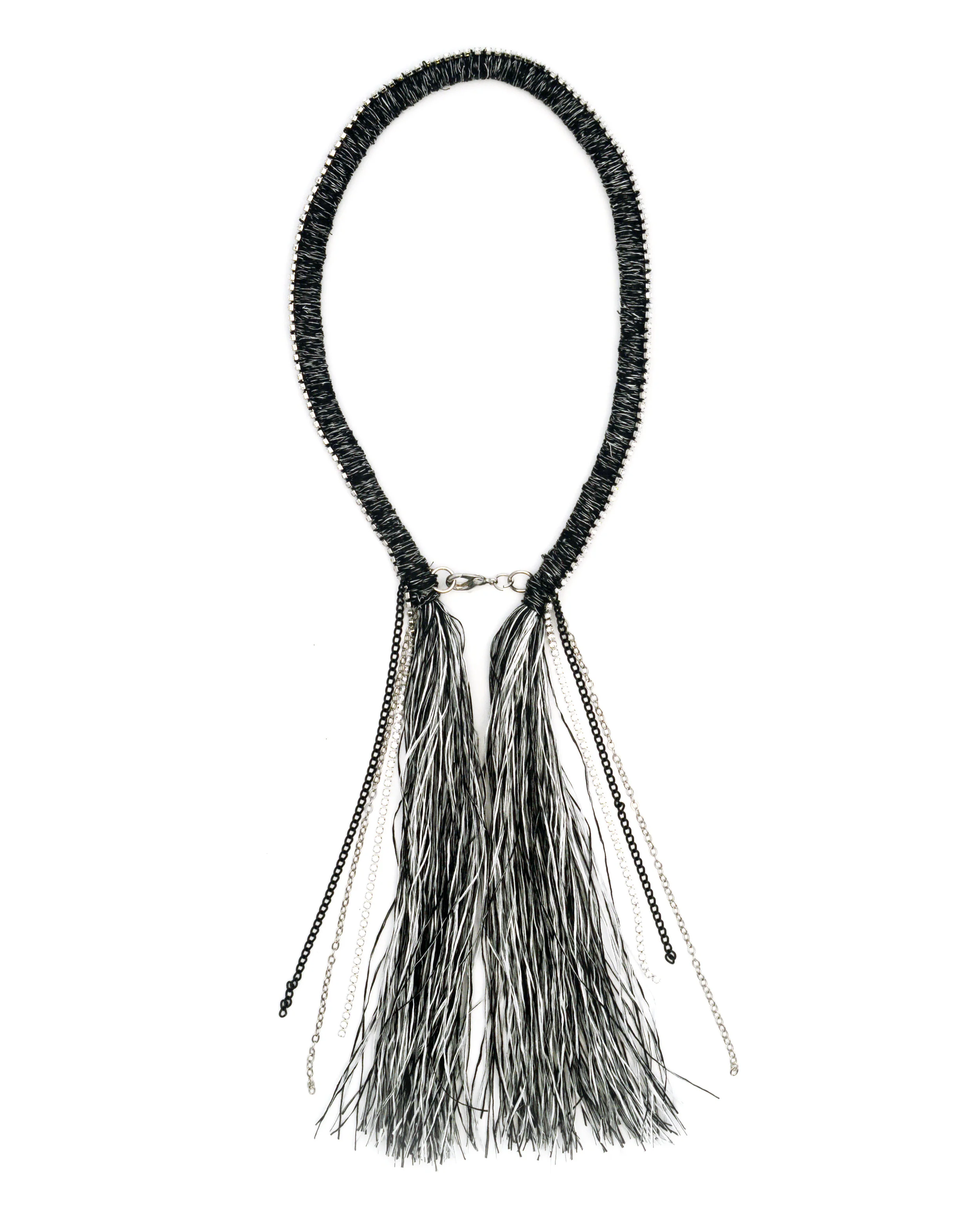 Into the Fray Necklace in Black & White