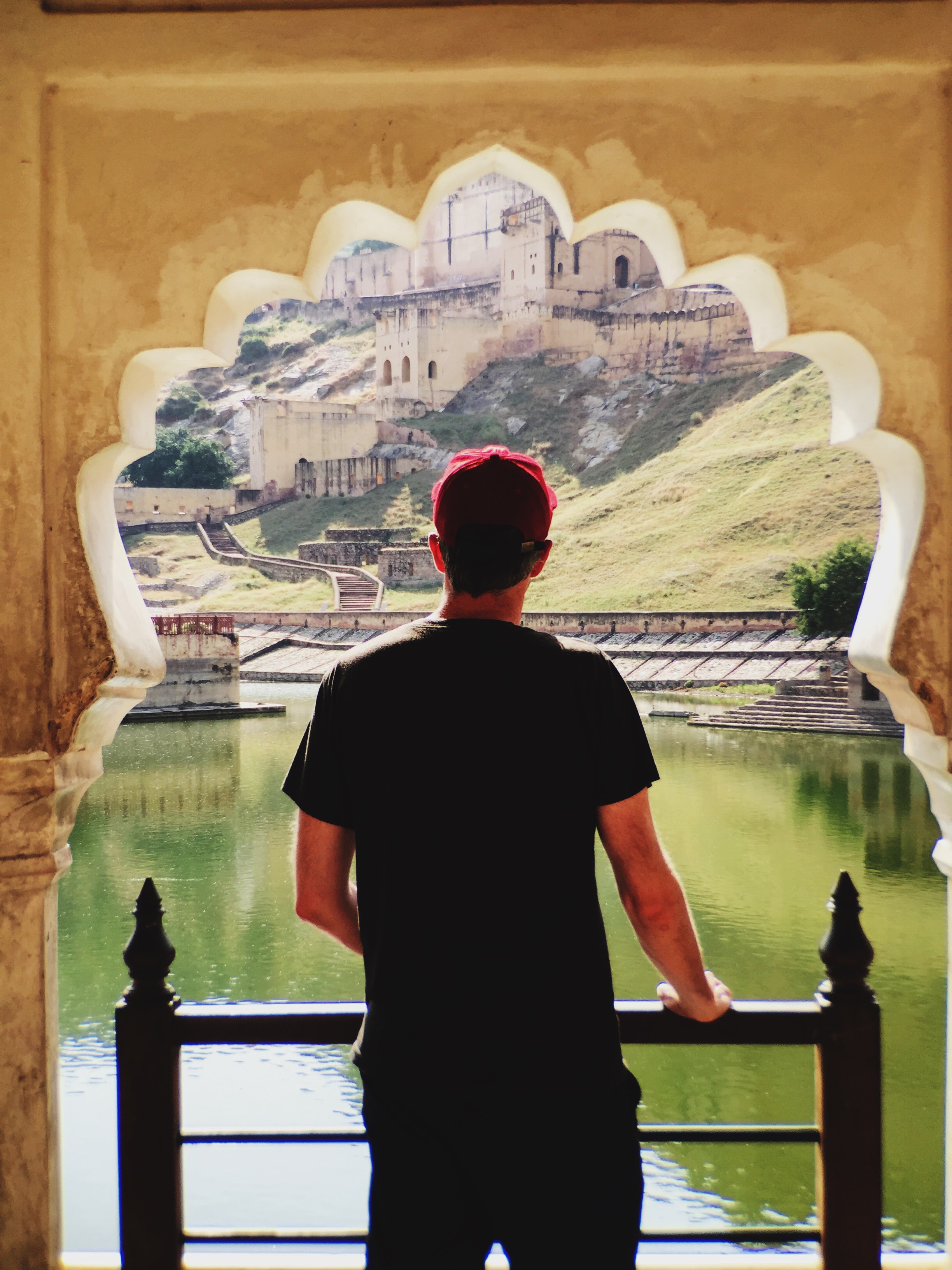 kyle checking out amber fort just outside of jaipur in india