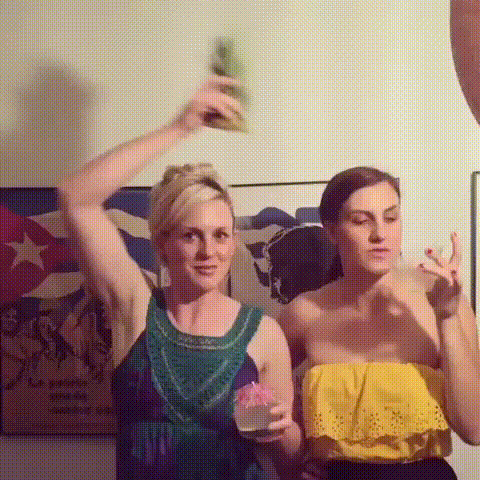 hearts explode all over the world when coconut shrimp, pineapple tops, and sisters get together irl and film a boomerang