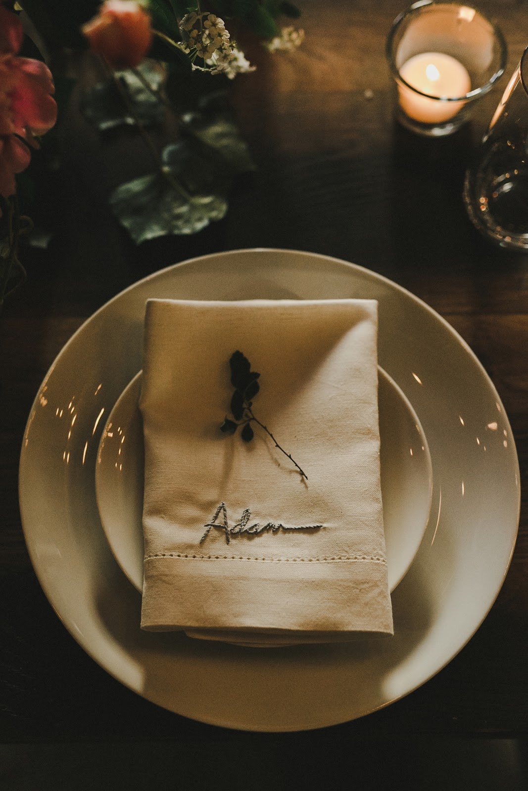 HOWE ABOUT FOREVA - Vancouver urban woodshop wedding by Shari + Mike photographers- hand embroidered napkins