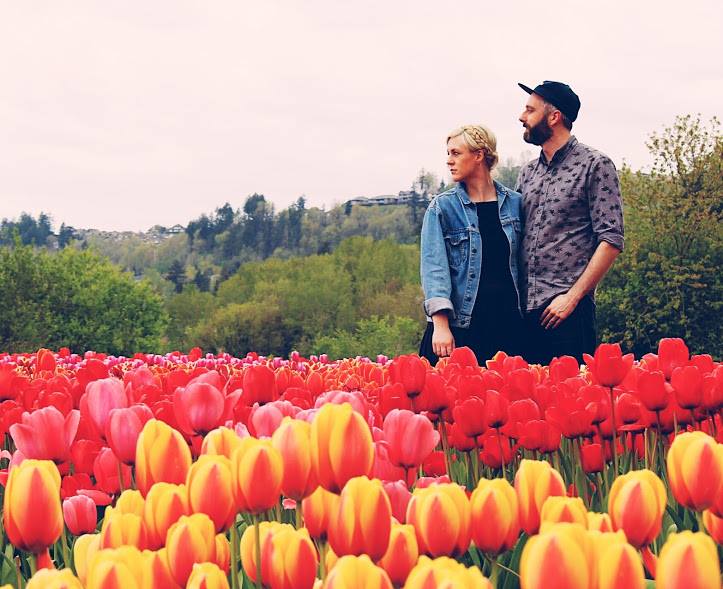 runner up at the tulip festival couple photo contest
