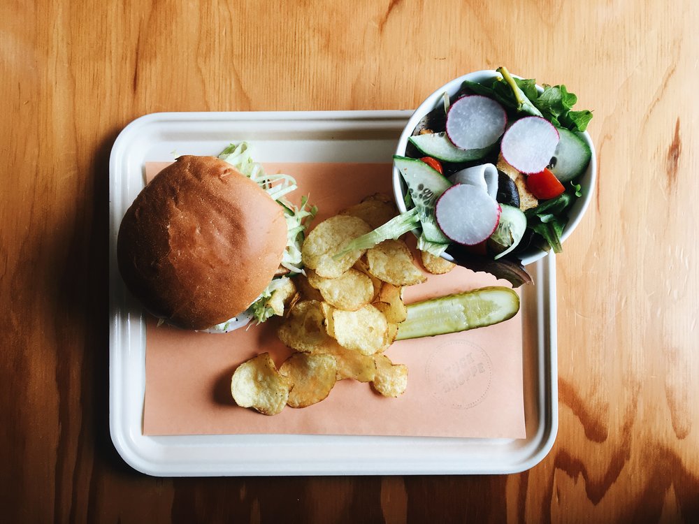 Tuna burger at the Tuck Shop in Vancouver