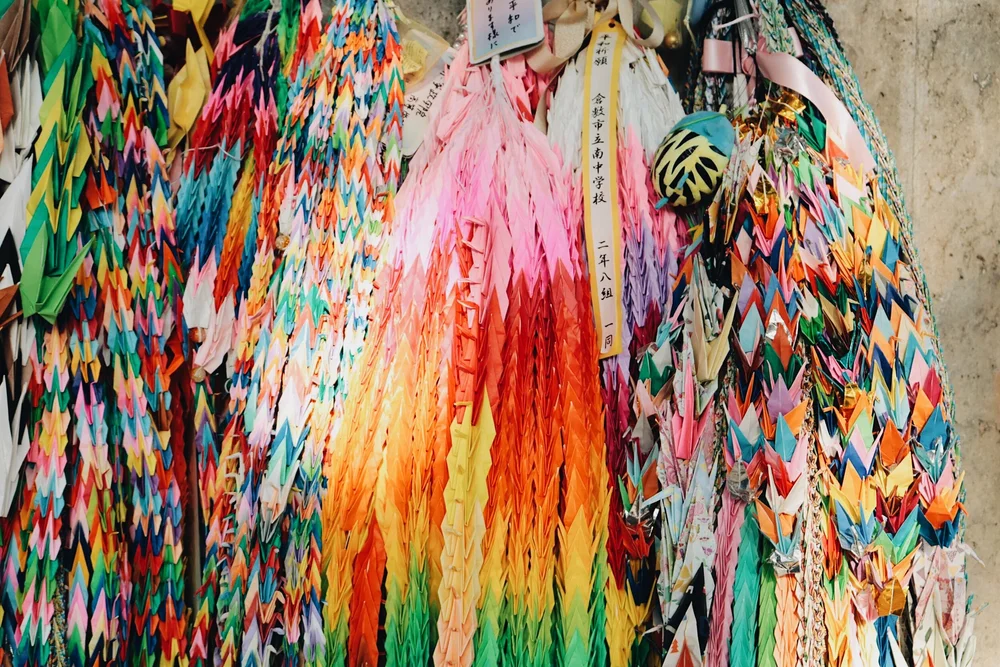 paper cranes at the peace memorial