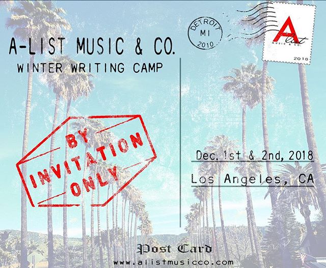 Were having our very first Winter Writing Camp this weekend! This camp will consist of some of today&rsquo;s most talented songwriters and producers working on projects for major label artists, TV, and film! We&rsquo;re excited and this will be the f