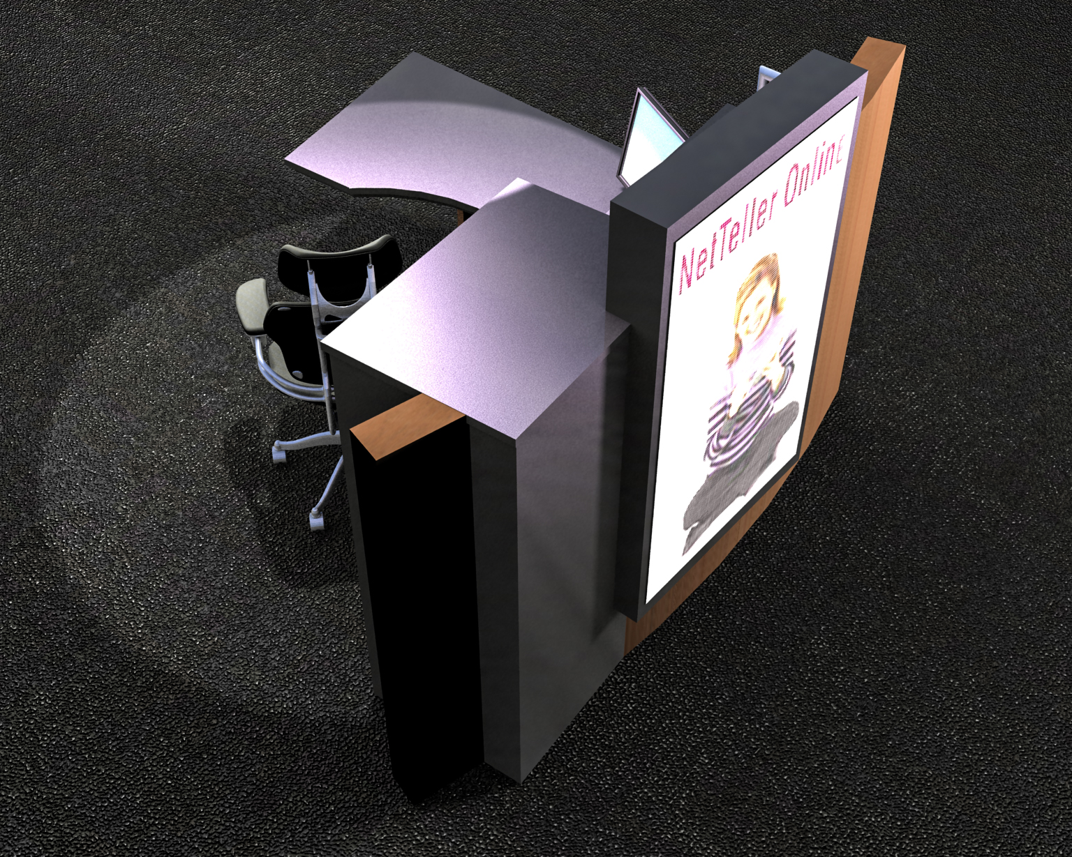 S.F. Bank: Model -- Platform desk and display concept