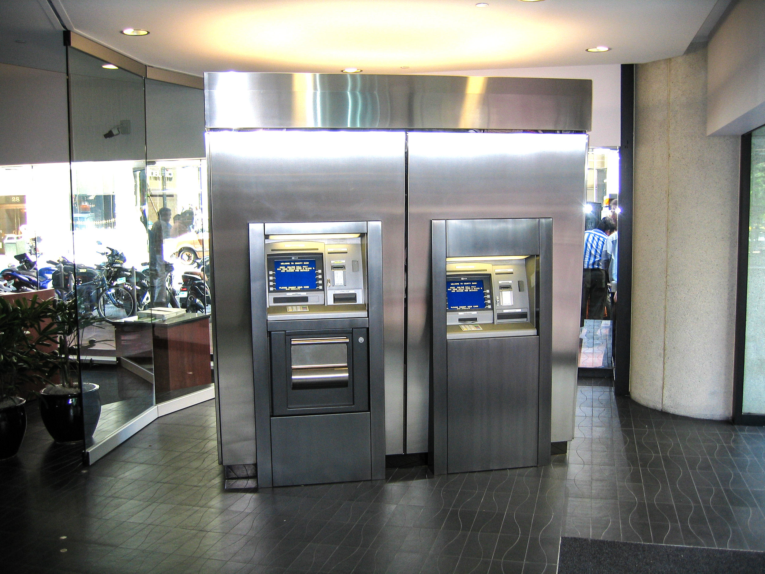 S.F. Bank: Photo -- ATM cabinet in lobby