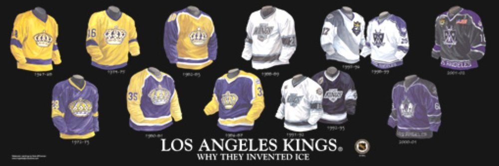 Framed and Matted Evolution History Los Angeles Kings Uniforms Print — The  Greatest-Scapes