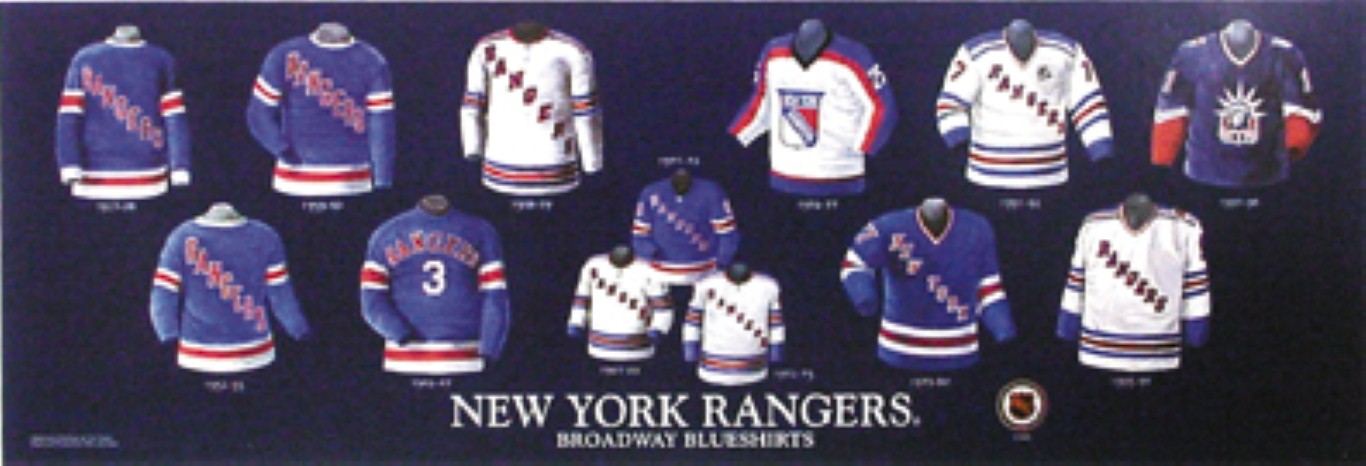 rangers jerseys through the years