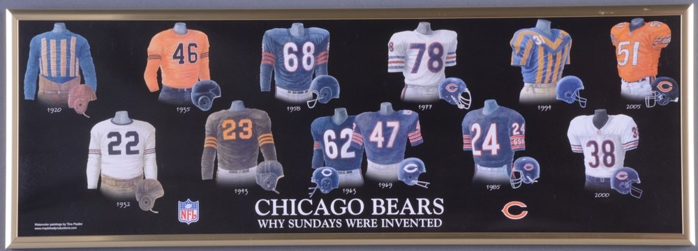 Framed History NFL Uniforms of Oldest Franchises Print — The Greatest-Scapes