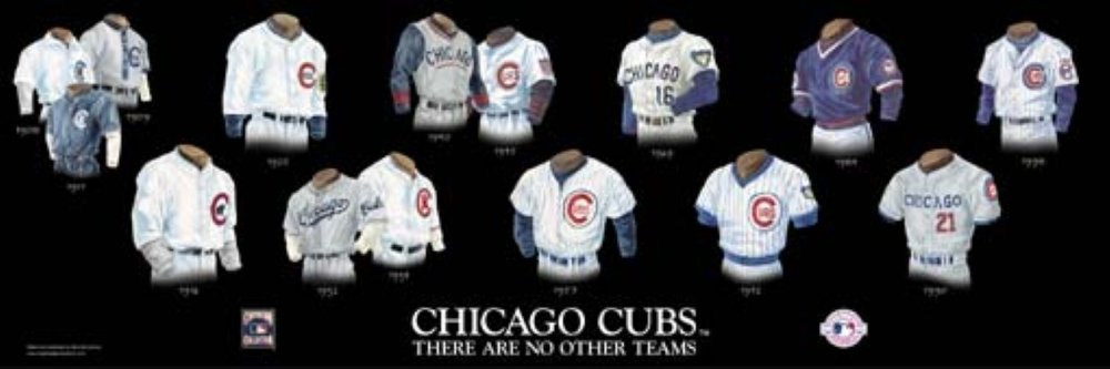 Personalized Framed Evolution History Chicago Cubs Uniforms
