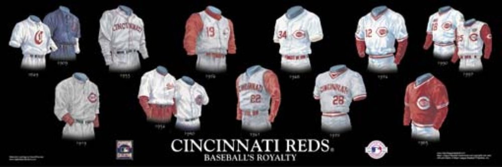 Personalized Framed Evolution History Cincinnati Reds Uniforms